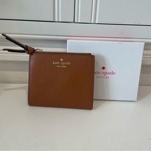 Kate Spade Brown Wallet w/ Double Coin Pouch 💯 Authentic